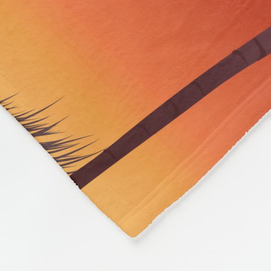 Florida Sunset - Editable Illustration Fleece Deken (Hoek)