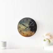 Florida Sunset en Palm Tree Ronde Klok (Huis)