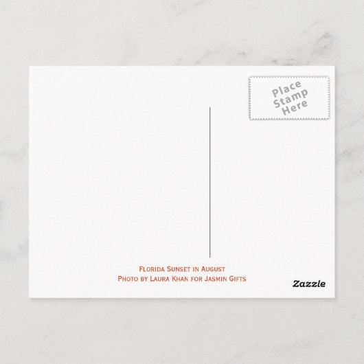 Florida Sunset in augustus Briefkaart (Achterkant)
