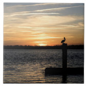 Florida Sunset met Pelican Tegeltje (Voorkant)