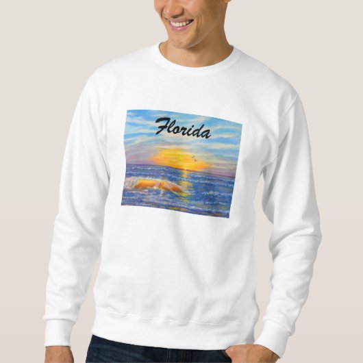 "FLORIDA SUNSET OCEAN WAVE 2 SWEATSHIRT" TRUI (Voorkant)