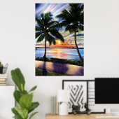 Florida Sunset on the Coast Poster (Thuiskantoor)