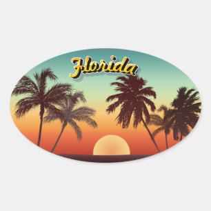 Florida Sunset Ovale Sticker