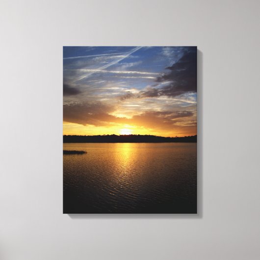 Florida Sunset Over Paynes Prairie Lake Canvas Afdruk (Voorkant)