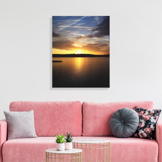 Florida Sunset Over Paynes Prairie Lake Canvas Afdruk (Insitu (Woonkamer))