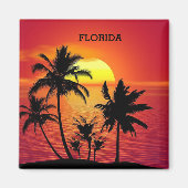 Florida Sunset Palm Trees Magneet (Voorkant)