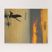 Florida Sunset Pelican trekt de Golfkust in Legpuzzel (Horizontaal)