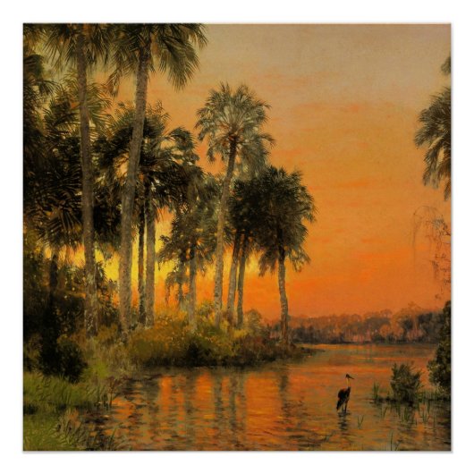 Florida Sunset, schilderij van Herman Herzog Perfect Poster (Voorkant)