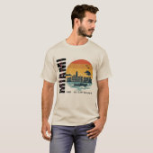 Florida Sunset Skyline Retro Miami Beach T-shirt (Voorkant volledig)
