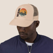 Florida Sunset Skyline Retro Miami Beach Trucker Pet (In situ)
