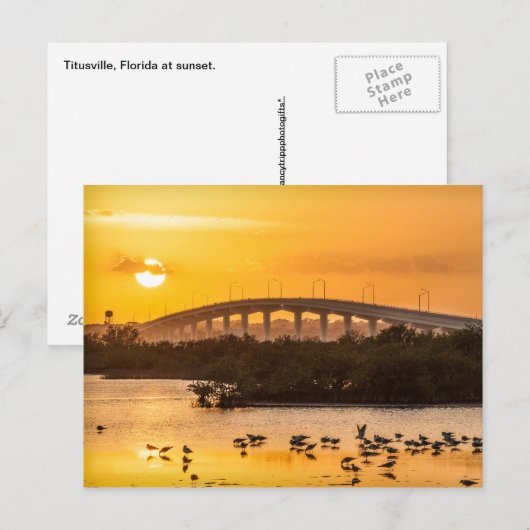 Florida Sunset Travel Photography - Titusville Briefkaart (Voorkant / Achterkant)