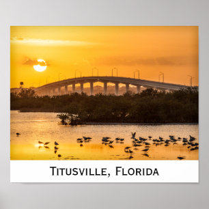 Florida Sunset Travel Photography - Titusville Poster