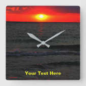 Florida Sunset Vierkante Klok (Voorkant)