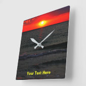 Florida Sunset Vierkante Klok (Hoek)