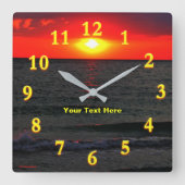 Florida Sunset Vierkante Klok (Voorkant)