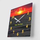 Florida Sunset Vierkante Klok (Hoek)