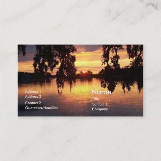 Florida Sunset Visitekaartje Profile Card Foto (Voorkant)
