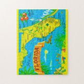 Florida Sunshine Kaart 11x14 Jigsaw Puzzel (Verticaal)
