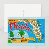 Florida Sunshine Kaart Ansichtkaart (Voorkant / Achterkant)