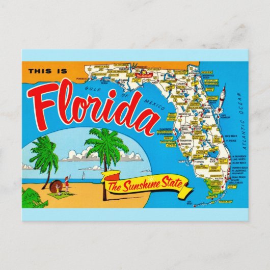 Florida Sunshine Kaart Ansichtkaart (Voorkant)