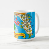Florida Sunshine Kaart Ansichtkaart Mok (Voorkant rechts)