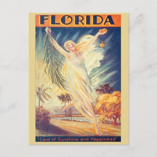  Florida Sunshine Nouveau Vliegende Vrouw Briefkaart (Voorkant)