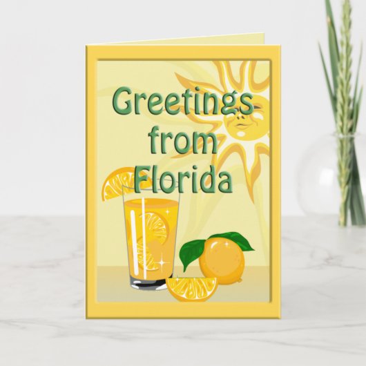 Florida Sunshine & Sinaasappels Groeten Kaart (Voorkant)
