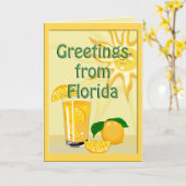 Florida Sunshine & Sinaasappels Groeten Kaart (Gele Bloem)