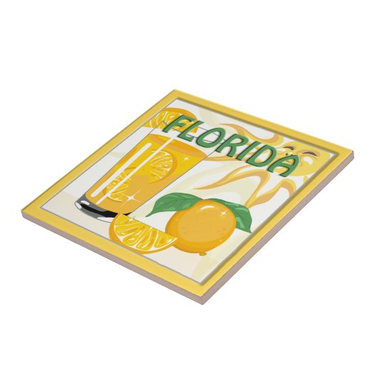 Florida Sunshine Sinaasappels Home Decor Tile Tegeltje (Zijkant)