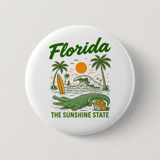 Florida - Sunshine State Knop Ronde Button 5,7 Cm (Voorkant)