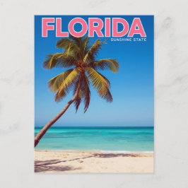 Florida Sunshine State Palm Tree Beach Tropical Briefkaart