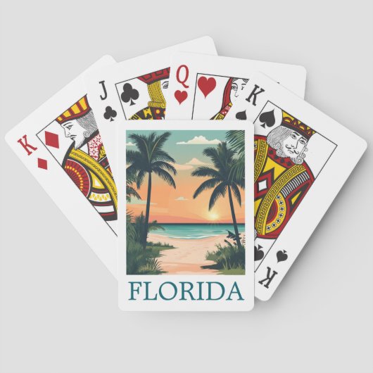 Florida Sunshine State – Tropical Beach Paradise Pokerkaarten (Achterkant)