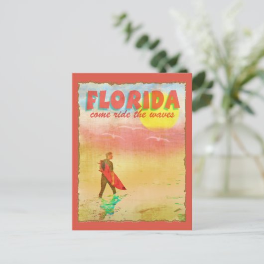 Florida Surfer Briefkaart (Staand voorkant)