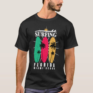 Florida Surfing Summer Beach  Sunset T-shirt