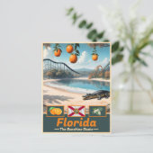 Florida Surreal State Symbolen & Wonderen Briefkaart (Staand voorkant)