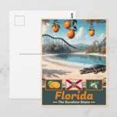 Florida Surreal State Symbolen & Wonderen Briefkaart (Voorkant / Achterkant)