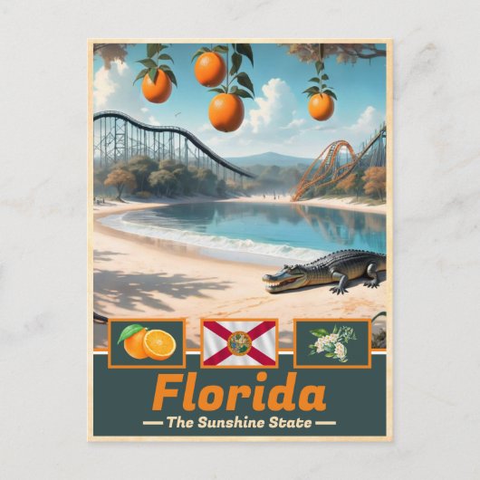 Florida Surreal State Symbolen & Wonderen Briefkaart (Voorkant)