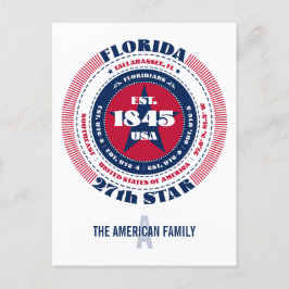 Florida, Tallahassee, FL, Patriottisch, Monogram Briefkaart