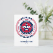 Florida, Tallahassee, FL, Patriottisch, Monogram Briefkaart (Staand voorkant)