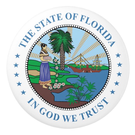 Florida-teken Keramische Knop (Voorkant)