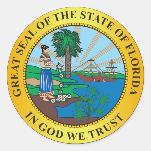 Florida-teken Ronde Sticker (Voorkant)