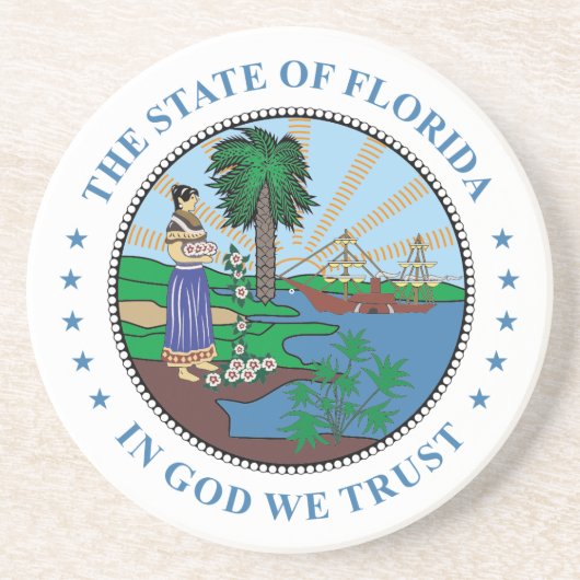 Florida-teken Zandsteen Onderzetter (Voorkant)