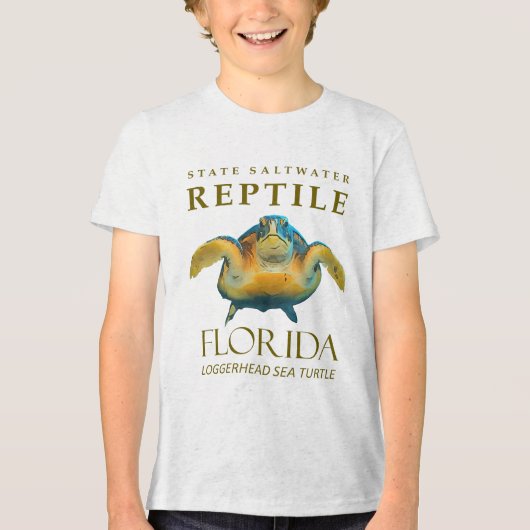Florida Territory Loggerhead Sea Turtle Tri-Blend Shirt (Voorkant)