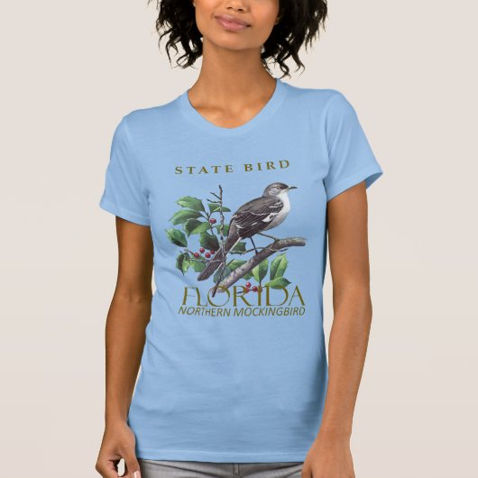 Florida Territory Northern Mockingbird Design T-shirt (Voorkant)