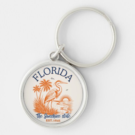 Florida The Sunshine State – Beach & Palms Design Sleutelhanger (Voorkant)
