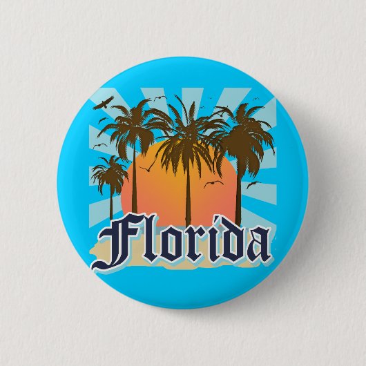Florida The Sunshine State USA Ronde Button 5,7 Cm (Voorkant)