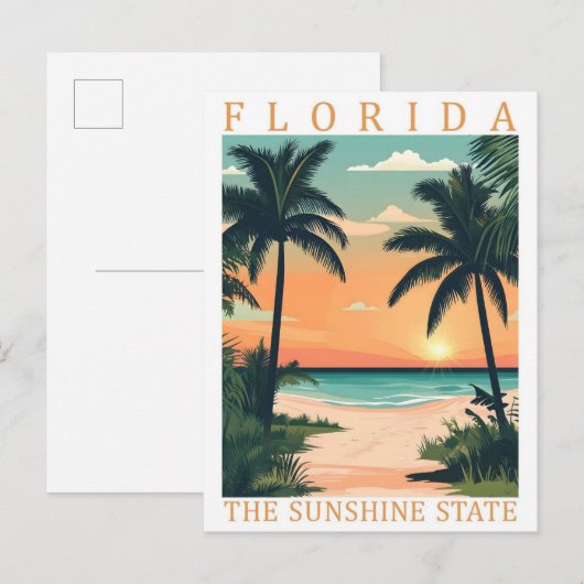 Florida the Sunshine State USA Travel Place Briefkaart (Voorkant / Achterkant)