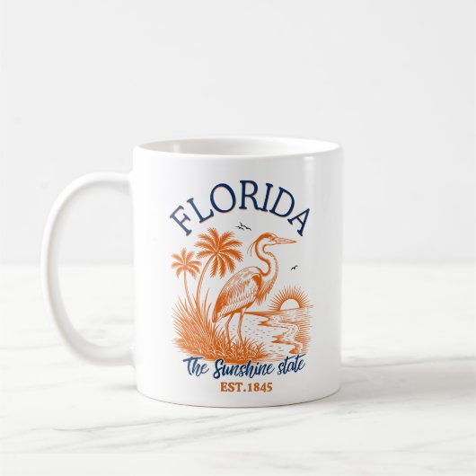 Florida The Sunshine State with Heron & Palm Tree  Koffiemok (Links)