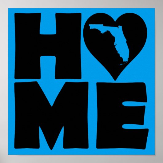 Florida Thuis Hart Staat Poster Bord (Voorkant)