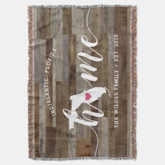 Florida Thuisstaat Persoonlijke Houten Uitzicht Deken (Voorkant Verticaal)